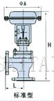气动薄膜角式单座调节阀外形尺寸图2